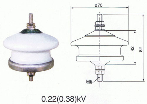 陶瓷低压避雷器Y1.5W-(0.28-0.8)/（1.3-3.9）